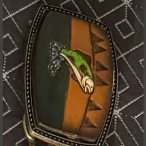 Green and Orange Artistic Belt with Tribal Design